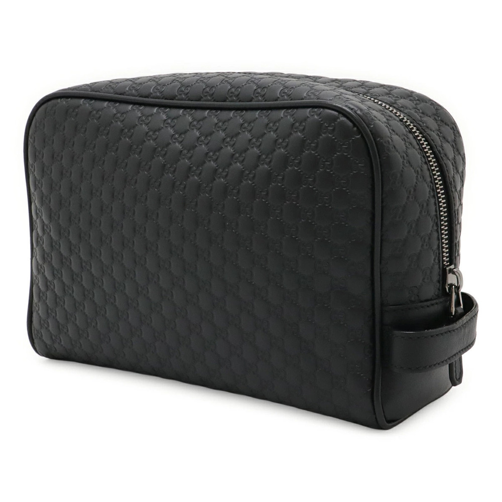Gucci Shoulder Handbag Microssima Leather Black Bag Black